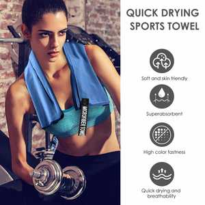 Serviettes de sport pour hommes/femmes, pour la salle de bain, le camping et les voyages, en microfibre tissée, séchage rapide, ensembles de serviettes - Product Image 2