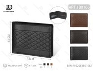 Portafoglio da Uomo Jd 7 Pollici in Vera Pelle con Motivo Geometrico Chiusura a Piegatura Ideale come Regalo - Product Image 1