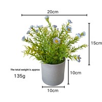 Tanaman Bunga Daisy Buatan Vcare 35cm, Bonsai Miniatur Realistis Buatan Tangan untuk Dekorasi Meja Rumah, Grosir