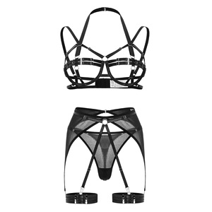 Lencería para mujer Ropa interior de lujo Vendaje sin censura Sujetador abierto Desnudo sin censura Conjunto erótico de 5 piezas - Product Image 4