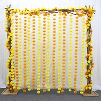 Guirlande florale artificielle en soie style indien, chrysanthèmes et pissenlits, 200 cm, pour décorations de mariage et de Nouvel An