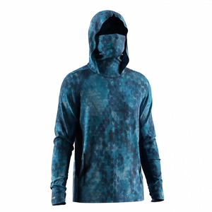 เสื้อตกปลาผู้ชายสั่งทำขายส่งจากผู้ผลิตชั้นนำ กันน้ำ ระบายอากาศได้ดี แขนยาว มีฮู้ดพร้อมหน้ากาก - Product Image 2