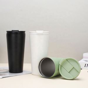 Hight Quality Reusable Travel Mug <b>Cups</b> Powder Coated Coffee <b>Cups</b> 12oz Stainless Steel Vacuum Tumbler with Lid - Product Image 2