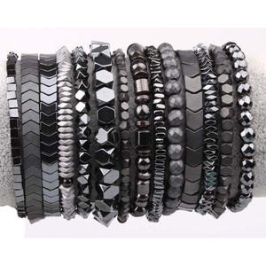JC crystal multi-formes <span class=keywords><strong>hématite</strong></span> perles bracelets bijoux noir hommes bracelet extensible <span class=keywords><strong>hématite</strong></span> - Product Image 1