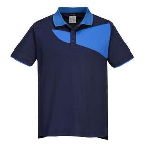 PORTWEST - PW210NRRXXL PW2 short sleeve <b>navy</b> <b>blue</b>/royal <b>blue</b> <b>polo</b> <b>shirt</b> - EAN 5036108357567 WORK T-<b>SHIRTS</b> AND <b>POLO</b> <b>SHIRTS</b> - Product Image 1