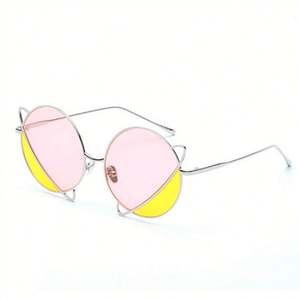 Gafas de Sol Redondas de Metal para Mujer, con Forma de Planeta, Lentes de Doble Color, Protección UV400, Venta al Por Mayor - Product Image 2