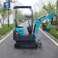 Mini-excavatrice sur chenilles de 1 tonne, moteur EPA Euro 5, agricole, domestique, conception compacte, facile à transporter