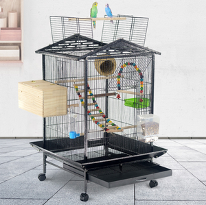 Cage pour animaux de compagnie en métal en gros d'usine cage à oiseaux multifonctionnelle luxueuse perroquet Villa série B (accessoires non inclus) - Product Image 1