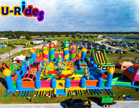 Parc de châteaux gonflables géants, parc d'attractions gonflable extérieur, ville de divertissement gonflable pour parc à thème