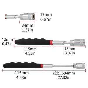 Bolígrafo magnético telescópico, <span class=keywords><strong>Mini</strong></span> herramienta de recogida de imán portátil con luz LED, varilla de recogida extensible, dispositivo de recogida - Product Image 6