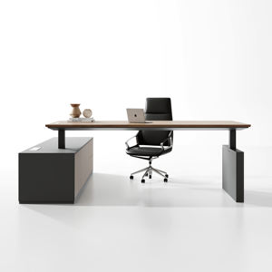 Escritorio en Forma de L con Altura Ajustable y Cajones, Escritorio Ejecutivo Ajustable - Product Image 4