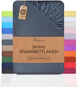 Nature Mark Jersey Sábanas bajeras, 100% Algodón en Muchos Tamaños y Colores, Calidad de Marca, Estándar Oeko-Tex 100 - Product Image 1
