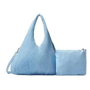 Ultima borsa di design thailandia borse di moda all'ingrosso signore semplici pieghe di raso lavorato a maglia nylon messenger bum sotto la borsa a tracolla del braccio
