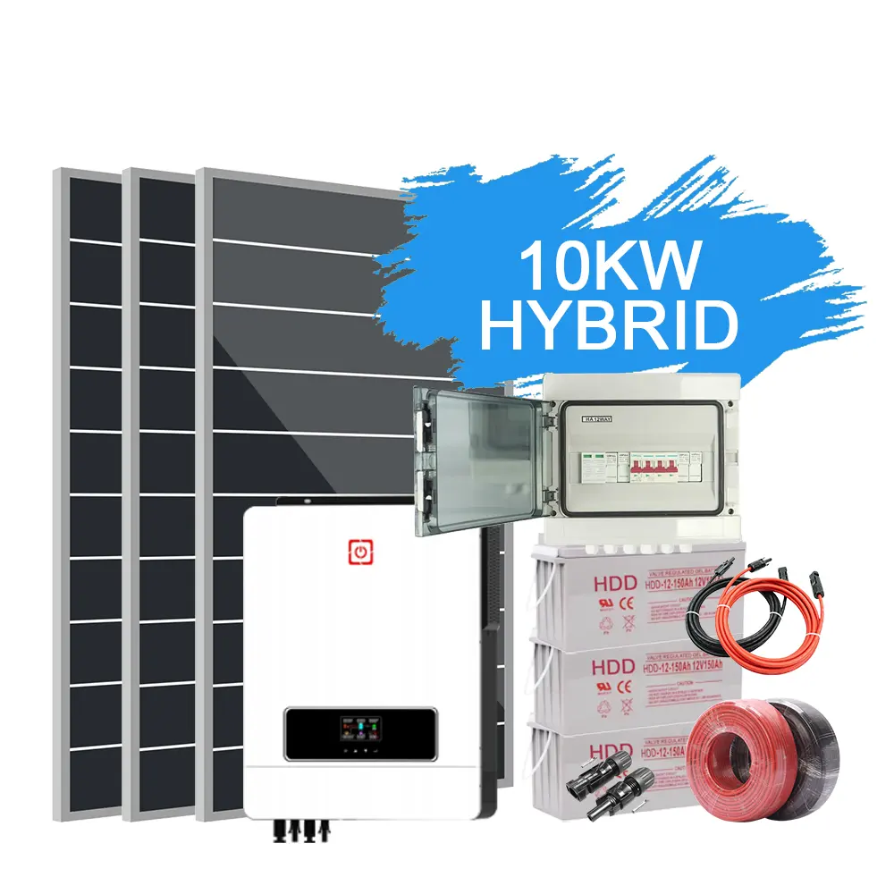 10000 Watt lai năng lượng mặt trời nhà hệ thống bảng điều khiển biến tần Pin tinh khiết Sine Wave năng lượng mặt trời hệ thống trạm