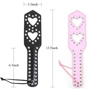 หัวใจตีพายสําหรับผู้ใหญ่, คุณภาพปักหนังเทียมสีชมพูและสีดําสําหรับการเล่นทางเพศ - Product Image 6