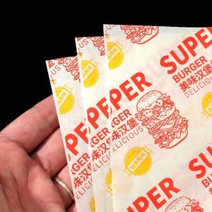 Custom Printed Greaseproof <b>Burger</b> <b>Wrapping</b> <b>Paper</b> Sheets for Fast Food Restaurant Packaging - Product Image 4