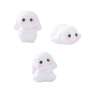 Figurines en résine de lapin miniature Dp, ornements d'animaux mignons pour la décoration de la maison et du bureau - Product Image 5