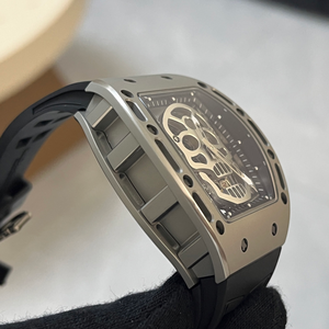 Montre automatique squelette style crâne RM5201, boîtier tonneau en carbone ou titane, verre saphir, bracelet en caoutchouc - Product Image 2