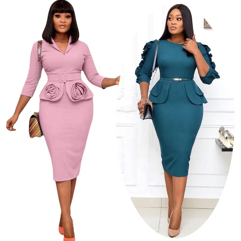 English Peplum Gown Peplum Dress For Plus Size Women Elegant