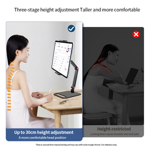 Giá đỡ điện thoại di động, máy tính bảng, bàn làm việc có thể điều chỉnh độ cao, xoay 360 độ, có thể thu gọn, bằng kim loại, gấp gọn được - Product Image 4