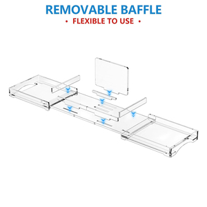 Plateau de baignoire extensible en acrylique transparent, organiseur de salle de bain de luxe, table de bain, organisateur de spa, <span class=keywords><strong>support</strong></span> pour vin et tablette - Product Image 2