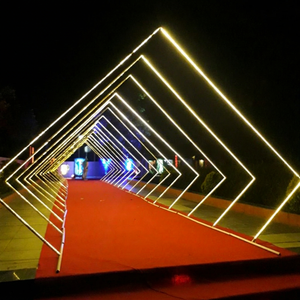 SMOOTH Geometric Time Luminous <b>Arch</b> <b>Wedding</b> Backdrop Stand Led Tunnel Light Metal Tunnel Walk Way RGB Light Tunnel - Product Image 1