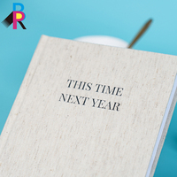 Cuaderno con Cubierta de Lino Personalizada, Tapa Dura A5, Estampado en Caliente Promocional para Regalo Corporativo de Oficina, Papel Reciclado