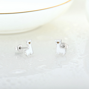 Pendientes de Alpaca de Plata de Ley 925 YILUN, Chapados en Rodio, Diseño de Llama, Personalizables para Niños - Product Image 3