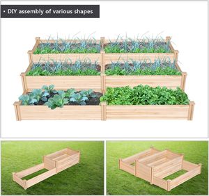 Jardinera Elevada de Madera Grande para Horticultura, Divisible, para Plantar Flores/Verduras - Product Image 4