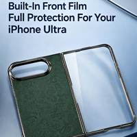 Étui de luxe en cuir électroplaqué Minibook Light Luxury avec protection d'écran, coque de téléphone antichoc pour iPhone Duo