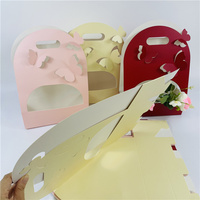 Boîte d'emballage en papier découpé papillon 3D pour décoration florale Boîte pliante plate