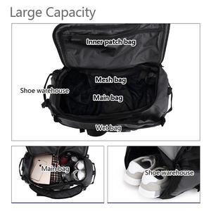 Sac à dos de voyage unisexe personnalisé en nylon, avec séparation humide/sèche, sac de sport multifonctionnel pour la gym et les affaires - Product Image 3