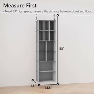Minimalist 12 Compartment Foldable Hanging Closet Organizer Multi-Purpose Storage Wardrobe with <b>Functional</b> Design - Product Image 5