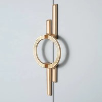 Nouvel ensemble de poignées de placard de style chinois en laiton massif, modernes, minimalistes, circulaires, longues, géométriques, pour tiroirs et armoires