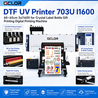 Imprimante UV DTF 703U I1600 60-65cm 3xI1600 pour l'impression numérique d'étiquettes en cristal, de bouteilles et de cadeaux