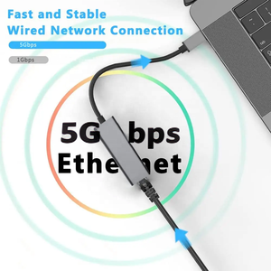 Konverter Adaptor Jaringan Kabel Tipe-C ke 5G Ethernet RJ45 5000Mbps Chipset RTL8157B Kartu Jaringan USB ke Lan untuk PC - Product Image 2