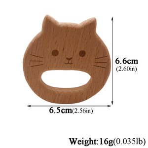 <span class=keywords><strong>Mordedor</strong></span> de madera para bebé, madera de haya Natural, Animal de dibujos animados, <span class=keywords><strong>mono</strong></span>, forma de mariposa, varilla pequeña, dentición para cadena de chupete - Product Image 6