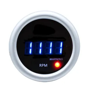 Atau Lampu Merah Digital Umum Pengukur Tekanan Otomatis Tachometer RPM Tachometer Baru Panas 2 "/52 Mm Biru Universal Konsol Tengah Mobil