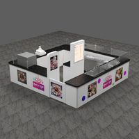 Kiosque de jus de fruits frais haut de gamme avec éclairage LED, comptoir à boissons café, chocolat, fraises pour centre commercial, magasin de détail, design en MDF