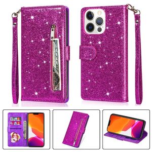 Thời trang dây kéo Ví cuốn Sách bìa Bling PU Leather trường hợp đối với <span class=keywords><strong>iPhone</strong></span> <span class=keywords><strong>6</strong></span> 7 8 11 12 13 14 15 16 17 XR x XS cộng với Pro Max điện thoại trường hợp - Product Image 3