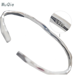 Wuqie bạc trang sức 2025 mới nhất rắn 925 Sterling bạc không thường xuyên Vòng đeo tay Bangles mở Cuff bangles - Product Image 4