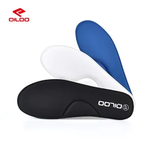 QILOO OEM Confortável Esportes Palmilha Ortopática Espuma de Memória e Material PVC Amortecimento Respirável Suporte Pé Plano para Homens