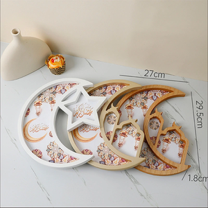 DAMAI <b>EID</b> Festival Wooden Craft Star and Moon Tray Holiday <b>Gift</b> Wall Hanging Decoration - Product Image 2