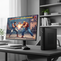 Boîtier PC de bureau Mini ITX personnalisable K05, design vertical fin, 2 ports USB avant, boîtier PC SFF durable en stock