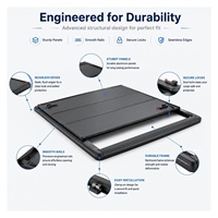 Kit de couverture de benne rigide pliable en trois parties en métal étanche pour la modification universelle des bennes de pick-up