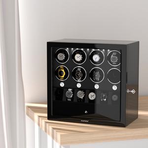プレミアム時計ワインダージャイロレザーボックス静かなマブチモーター時計安全キャビネットディスプレイ8時計ワインダー収納Remontoir Montre - Product Image 1