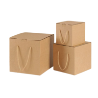 Boîte d'emballage de produit en carton ondulé robuste avec poignée de transport, impression de logo personnalisée, pour la logistique de la marque et la livraison au détail