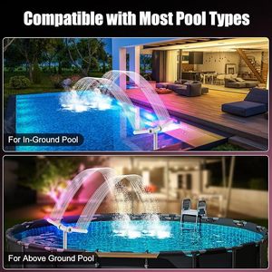 Fontaine <span class=keywords><strong>de</strong></span> <span class=keywords><strong>piscine</strong></span> solaire portable et pliable avec lumières RGB, cascade et double pulvérisateur réglable pour <span class=keywords><strong>piscine</strong></span> creusée - Product Image 6
