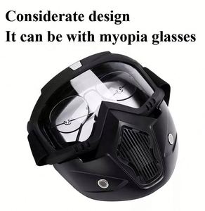 Casco de Motocicleta Abierto Estilo Vintage con Visera Desmontable y Gafas Protectoras, Resistente al Viento y al Polvo para Hombres y Mujeres - Product Image 4