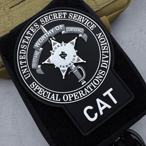 Высокое качество ПВХ 3D Резиновый патч значок тактический жилет флаг США кошка с крючком патч - Product Image 4